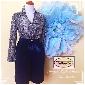 Vintage Talbots Hi Waisted 100% Silk Shorts,Sz 6is
